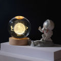 3D Moon Crystal Ball Astronomy Galaxy Solar System Saturn Luminous Balls Snow Glass Globe Night Light Home Desktop Decoration. 