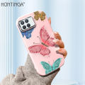Hontinga for OPPO F19 F17 Pro A95 A74 A94 A93 2020 Back Cover Luxury Silver Edge Lens Mobile Cover Beautiful Butterfly Pattern Soft Silicone Phone Case. 