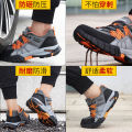 Summer labor protection shoes men's anti-smashing and anti-puncture steel toe head comfortable wear-resistant work protection cross-border safety shoes wholesale.