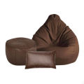 BEAN BAG CHAIR EXTRA LARGE XXL JUMBO SHAPE BEAN BAG SOFA WITH FOOTREST AND PILLOW COLOUR : COFFEE. 