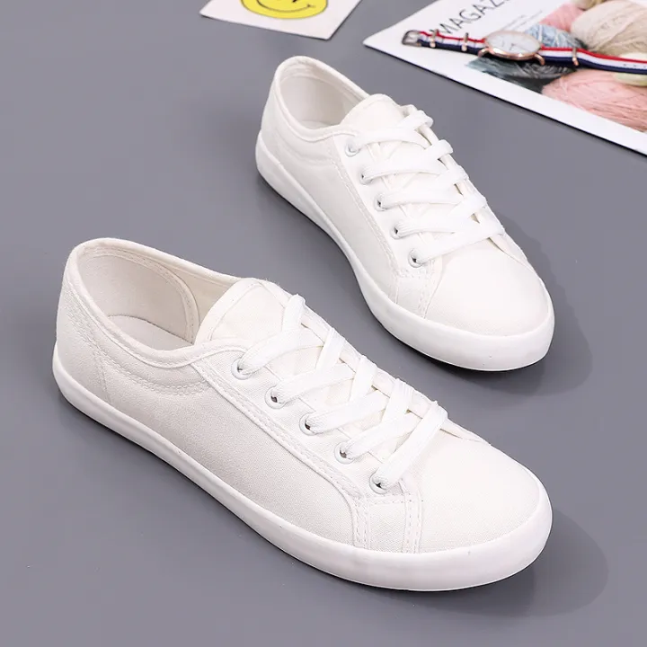 Unisex%20White%20Canvas%20Shoes%20Casual%20Summer%20Vulcanized%20Shoes%20Lace-up%20Students%20Cloth%20Shoe%20Women's%20Flats%20Sneakers%20Women%20Board%20Shoes%20House%20Foocus%20-%20Image%205