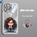 For Xiaomi poco x3 x5 f5 x4 m6 x6 c65 c61 m5 c31 m3 m4 m2 pro nfc gt 5G 4G Cute Cartoon Girl Pattern Mobile Phone Soft Shell with Lens Film keychain shockproof cases casing. 