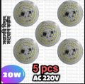 FZ 5pcs 20W AC220V  Colour: White LED Light Plate Bulb lamp plate Variant No Need Adapter LED Use heatsink. 
