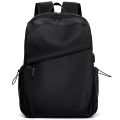 Men's business backpack, nylon waterproof and wear-resistant office commuter computer bag, college student solid color versatile school bag.