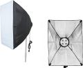 Professional 4-in-1 E27 Lamp Holder Studio Softbox Light Kit (Black) with 60x60cm Stand Included for Lighting Mastery. 