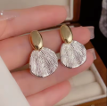 Fashionable and Simple Fan-Shaped Shell Temperament Drop Female Earrings for Women Jewelry Party Girl Accessories Gifts New 2024 - Earrings for Girls Simple Stylish. 