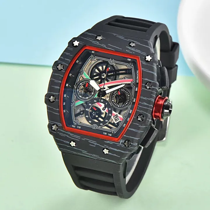 Richard%20sports%20hollowed%20out%20watch%20barrel%20shaped%20wood%20grain%20flower%20ghost%20head%20timing%20six%20needle%20quartz%20watch%20alloy%20silicon%20tape%20-%20Image%203