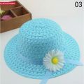 Girls Kids Straw Hat Cute Flower Summer Beach Outdoor Sun Hat.