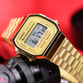 (Ready Stock) G .Shock  Men Sport Digital Classic Square Watch Shockproof and Waterproof Stainless Steel Band Sports Business Wrist Watches with 2 Year International Warranty A168WG-9W. 