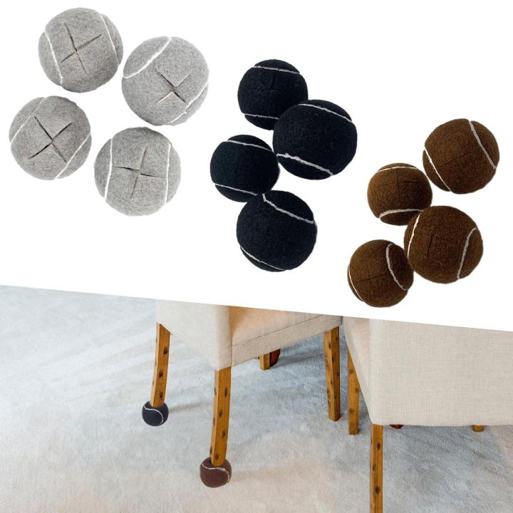 4x Furniture Leg Covers Nonslip Stool Leg Protector Caps Tennis Balls Shape for Sofa Bedroom Hardwood Floors Living Room Home