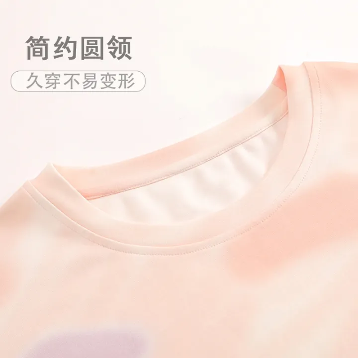New%20Three-Piece%20Set%20Pajamas%20Women's%20Summer%20Cotton%20Shorts%20Trousers%20Casual%20Summer%20Can%20Be%20Worn%20outside%20Solid%20Color%20Homewear%20-%20Image%203