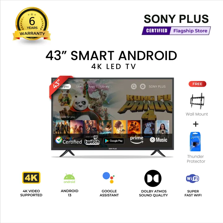 Sony%20Plus%2043%20inch%20Smart%20LED%20TV%20Wi-Fi%20Full%20HD%204K%20Supported%20Android%20Television%20-%20Image%202