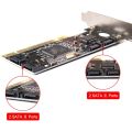 2 set 4 Ports PCI SATA Raid Controller Internal Expansion Card with Two Sata Cables. 