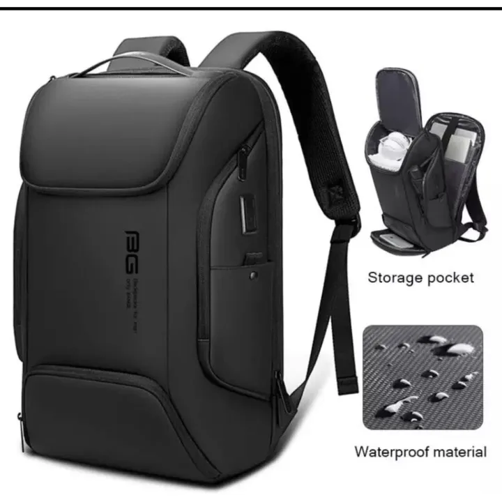 BANGE%20BG-7267%20Trendy%20Laptop%20Backpack%20Smart%20Stylish%20High-class%20Backpack%20For%20Business%20Travel%20Office%20School%20College-%20Black%20-%20Image%202