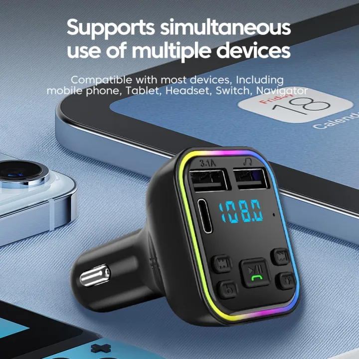 Car%20Bluetooth%20FM%20Transmitter%20Dual%20USB%20Car%20Charger%20Fast%20Charging%20Type%20C%20Car%20Phone%20Charger%20U%20Disk%20Play%20Mp3%20Player%20Handsfree%20Call%20-%20Image%207