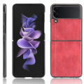 lthmy for Samsung Galaxy Z Flip3 5G Case Luxury Calfskin PU Leather lines Hard Back Cover. 