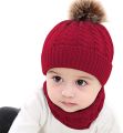 Hat for Kids 2Pcs Toddler Baby Girl s Boy Winter Warm Knitted Beanie Cap+Scarf Keep Set. 