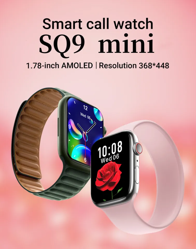SQ9 Mini Smartwatch Heart Rate Step Bluetooth Call APP Custom Dial