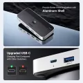 UGREEN USB 3.0 Switch 2 Computers Sharing USB C and A Devices, 4 Port USB Switcher Shareing Keyboard and Mouse, Printer Scanner USB Switch Hub for Two Computers with 2 USB3.0 Cables and Remote. 