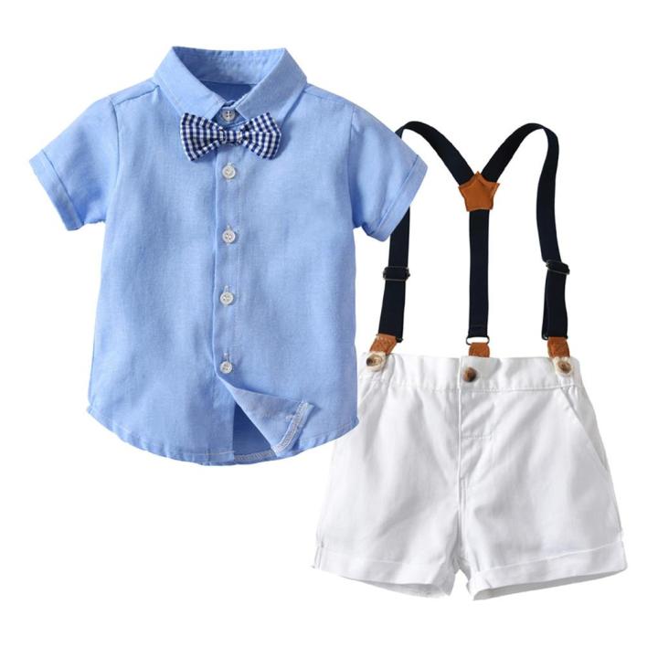 BlingBlingStar%20Infant%20Baby%20Boys%20Gentleman%20Bow%20Tie%20T-Shirt%20Tops+Shorts%20Overalls%20Outfits%20Clothes%20-%20Image%203