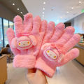 1Pair Kawaii Cute Kuromi Melody Cinnamoroll Kt Cat Gloves Cartoon Five Finger Gloves Fashion Autumn Winter Warm Student Gloves Bayline.