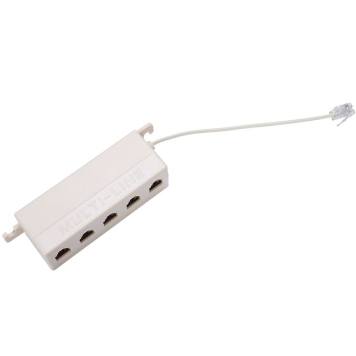 2X%20Beige%20RJ11%206P4C%20Male%20Plug%20to%205%20Ports%206P2C%20Female%20Socket%20Phone%20Line%20Splitter%20Adapter%20-%20Image%202