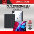 Xundd Leather Case For Apple iPad Pro 12.9 (2018-2020-2021) 12.9 inch Case Shockproof Transparent Trifold Light Anti-impact Magnetic Leather Tablet Cover (Black).