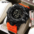 SANDA New Full Screen Electronic Watch Trend Multifunctional Waterproof Night Light Men's Watch SD6229-1. 