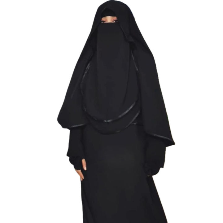 Hoodie Niqab/ Butterfly Niqab Party Wear Niqab 3 Layer - Hijab Collection