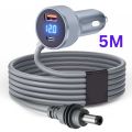 For Starlink Mini Car Charger DC Power Cable Cigarette Lighter 12V-48V with Digital Display Durable USB-C 140W USB-A 35W Ports. 