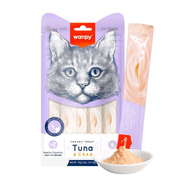 Wanpy%20Creamy%20Lickable%20Cat%20Treat%20Tuna%20Chicken%20Salmon%20Crab%20Shrimp%205X14g%20pack%20Different%20Flavours%20-%20Image%204