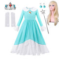 Peach Princess Dress Girl 2-10 Years Daisy Cosplay Costume Rosalina Clothes Children Birthday Theme Party Carnival Outfit.