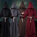 Plague Doctor Costume Bird Mouth Mask Horrible Wizard Cloak Cape Halloween Medieval Hooded Robe Monk Robes Role Playing Men's Cloak Creative Halloween Cosplay Props Steampunk.