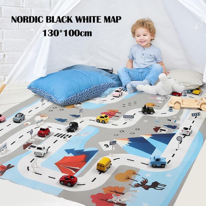 【Hey my home】Play Mat City Road Buildings Parking Map Game Scene Toys