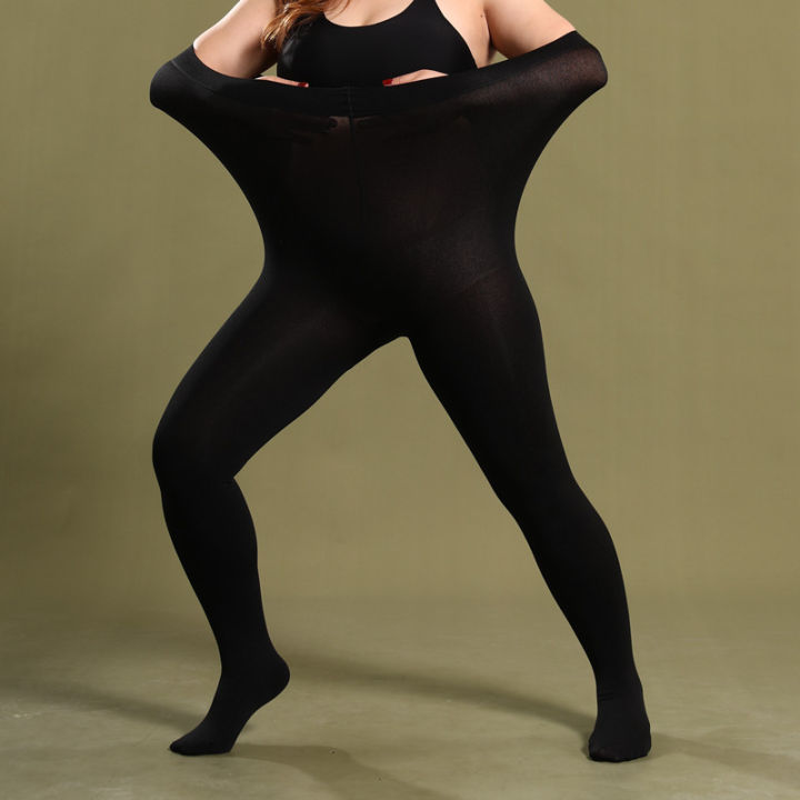 DOIAESKV%20150%20KG%20Women%20Tights%20Plus%20Size%20120D%20Autumn%20Warm%20Winter%20Fleece%20Pantyhose%20High%20Waist%20Female%20Stretchy%20Slim%20Thick%20Tights%20-%20Image%204