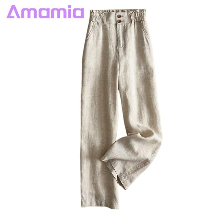Amamia%20Loose%20Trousers%20Pockets%20Office%20Lady%20Straight%20Wide%20Leg%20Trousers%20-%20Image%202
