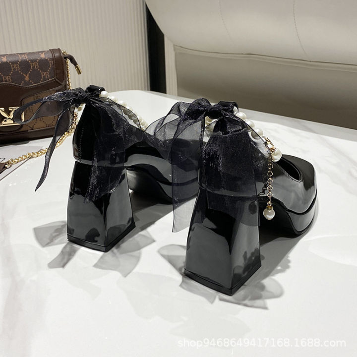 42%20Plus%20Size%20Single%20Shoes%20Women's%20Spring%20Summer%202023%20New%20Square%20Toe%20Block%20Heel%20Straight%20Buckle%20Strap%20Heels%20Bow%20-%20Image%207