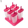 6 Grids Silicone Summer Ice-lolly Ice Cream DIY Maker Mould Tray with Stand. 