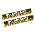 1pc NO AIRBAGS Funny Motorcycle Stickers for Fuel Tank Helmet Safety Warning Decals Auto Sun Visor Window Bumper Decoration.