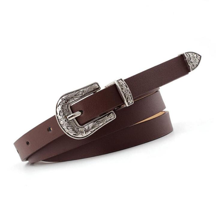 Ladies Women Boho Vintage Belt Buckle Belt Woman Thin Narrow