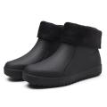 Rain Boots Waterproof Stylish Water Shoes Men's Rain Boots Short Tube Mid Tube Kitchen Anti-Slip Rubber Shoes Fleece Lined Padded Warm Keeping Rubber Boots Winter. 