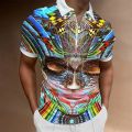 Summer Men's Collar Polo Shirt Golf Optical Illusion 3d Print Street Short Sleeves Zipper Print Clothing Designer Breathable. 