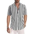Spring and Summer New Fashion Men's Top Short Sleeve Stripe Polo Shirt T-shirt.