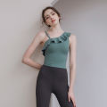 Spring and Summer New Yoga Wear Women's Sling off-the-Shoulder Ruffled Workout Clothes Quick-Drying Mesh High Elastic Sports Suit. 