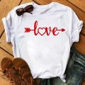 Cotton 100% Than Heart T-shirt Harajuku Style Fashion Than Heart Love Simple Fashion Large Size Loose T-shirt Women Ins Tops Tee. 