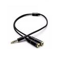 Stereo Splitter Cable 2 in 1 Female to Male Audio Line 3.5mm Audio Splitter For Headset Microphone MP3 MP4. 