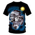 Kaus Serigala Indian Pakaian Salju Wanita Kaus Hutan Baju Atasan Kaus 3d Wanita Kaus Atasan Seksi Hop Perempuan.