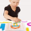 Montessori Wooden Pegboard Toy Number Construction Puzzle Peg Board With Cards Educational Stacking Blocks Toy For Kids Gift. 