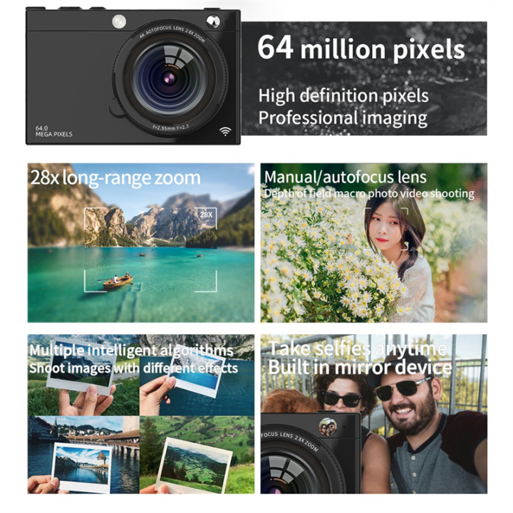 HD%20CCD%20Digital%20Camera%204K%20Autofocus%20LENS%2064MP%20Digital%20Video%20Camera%2028X%20Zoom%20Compact%20Point%20and%20Beauty%20Camera%20Black%20-%20Image%205