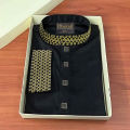 Trendy Panjabi with Black Embroidery Panjabi for Man"s 2024. 